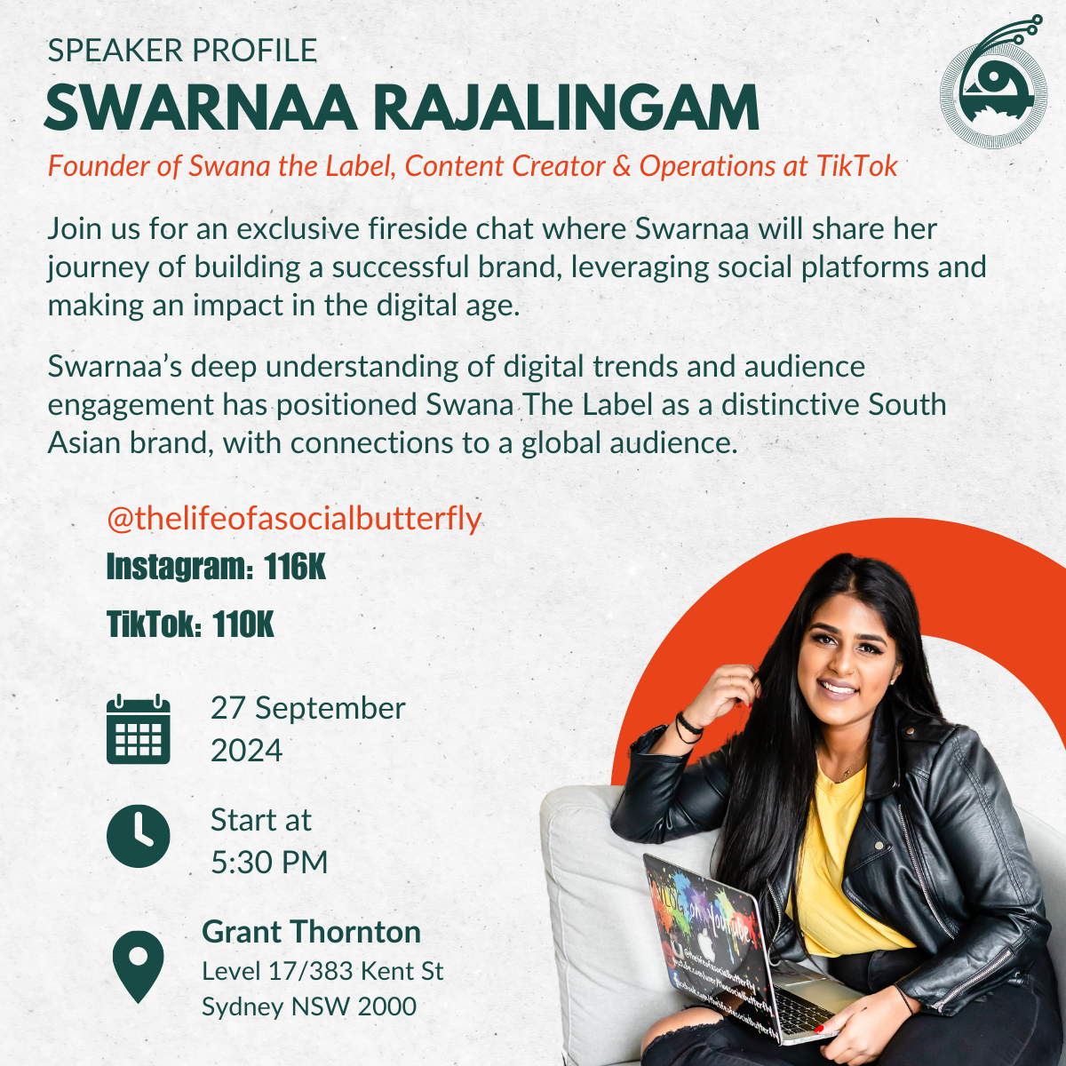 Swarnaa Rajalingam Founder of Swana the Label, Content Creator & Operations at TikTok