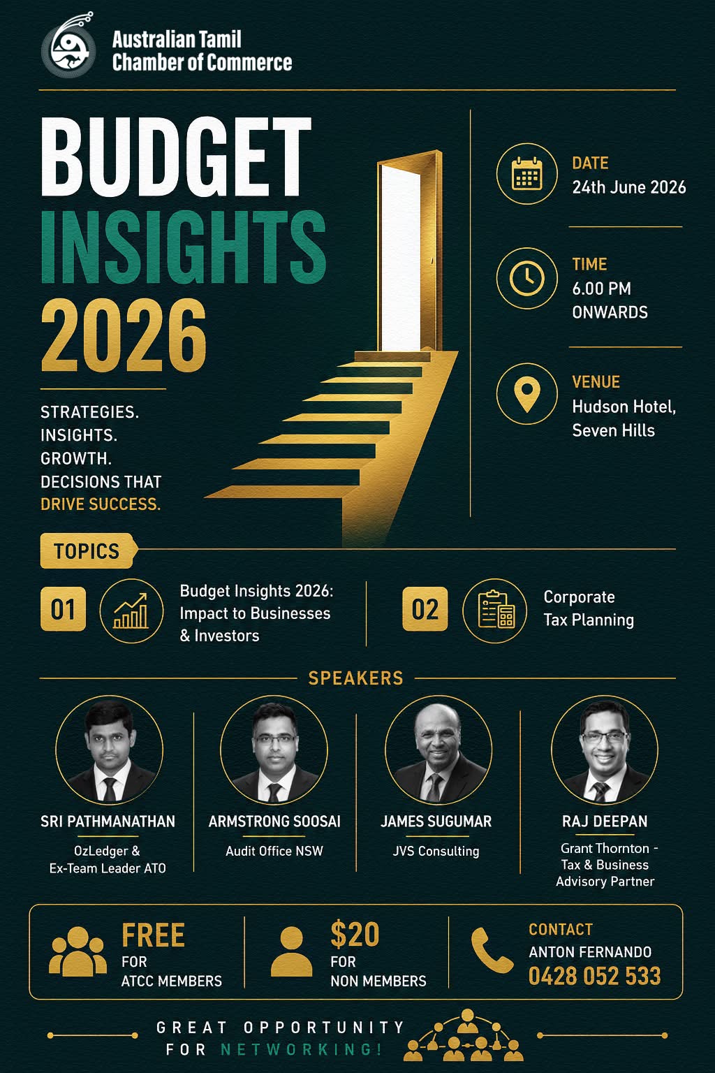 Budget Insights 2026 business event by Australian Tamil Chamber of Commerce