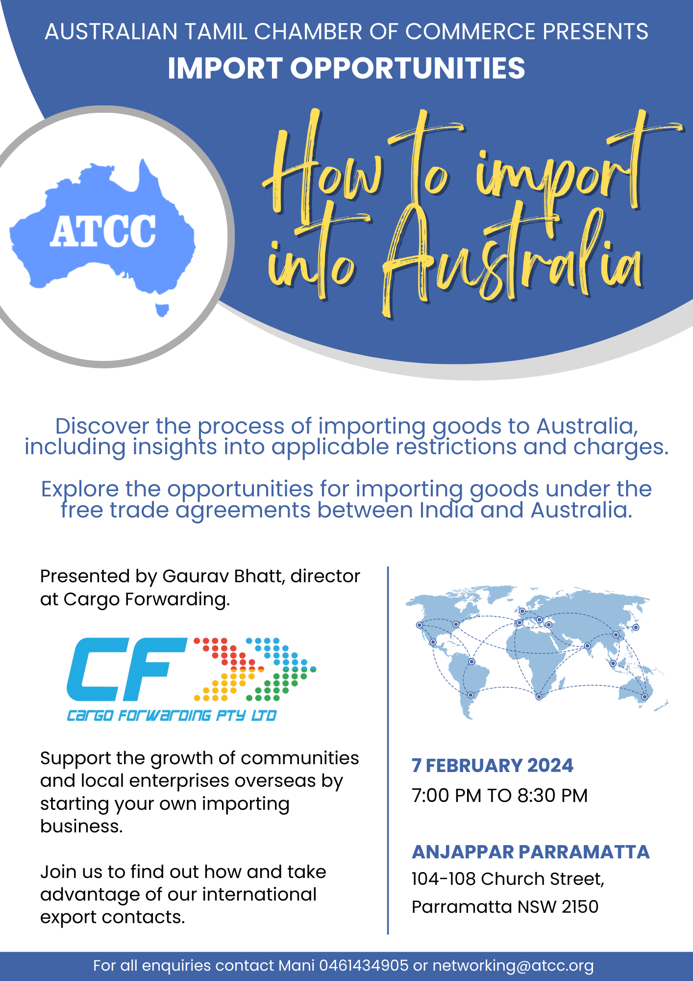ATCC import opportunities event explaining how to import goods into Australia