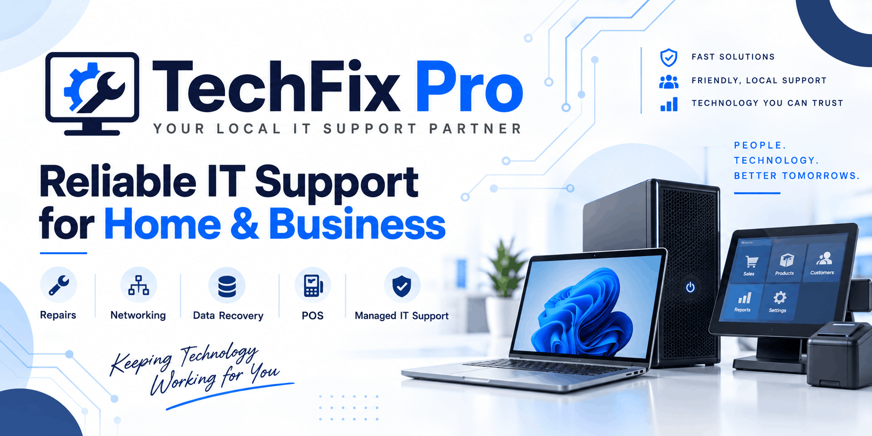 Reliable IT support for home and business with computer repair, networking, data recovery, POS, and managed IT services